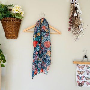 floral sheer fall toned scarf